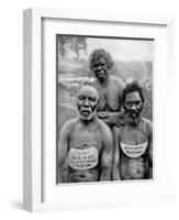Three Aborigines from the Coast Tribes Above Brisbane, Australia, 1922-null-Framed Giclee Print