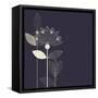 Three Abstract Lotus Flower on the Dark Purple Background Vector-Lena Livaya-Framed Stretched Canvas