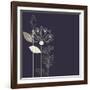 Three Abstract Lotus Flower on the Dark Purple Background Vector-Lena Livaya-Framed Art Print