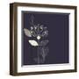 Three Abstract Lotus Flower on the Dark Purple Background Vector-Lena Livaya-Framed Art Print