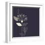 Three Abstract Lotus Flower on the Dark Purple Background Vector-Lena Livaya-Framed Art Print