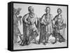 Three American Cherokee Chiefs, 1762-null-Framed Stretched Canvas