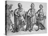 Three American Cherokee Chiefs, 1762-null-Stretched Canvas