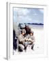 Three American Soldiers from the 1st Engineer Special Brigade Looking at Photos from Home-null-Framed Photographic Print