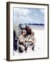 Three American Soldiers from the 1st Engineer Special Brigade Looking at Photos from Home-null-Framed Photographic Print