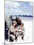 Three American Soldiers from the 1st Engineer Special Brigade Looking at Photos from Home-null-Mounted Photographic Print