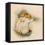 Three Angelic Little Boys Kneel Side by Side to Say their Evening Prayers-null-Framed Stretched Canvas