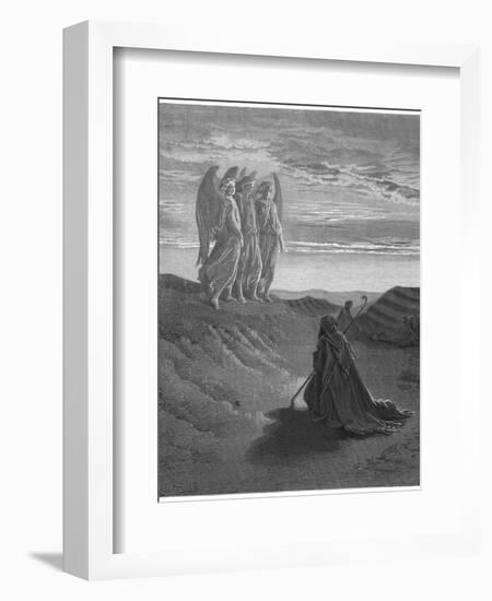 Three Angels Appear to Abraham and Inform Him of God's Intentions-Gustave Dor?-Framed Photographic Print