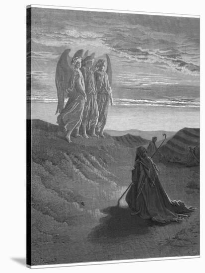 Three Angels Appear to Abraham and Inform Him of God's Intentions-Gustave Dor?-Stretched Canvas