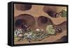Three Ants in an Anthill-null-Framed Stretched Canvas