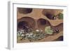 Three Ants in an Anthill-null-Framed Giclee Print