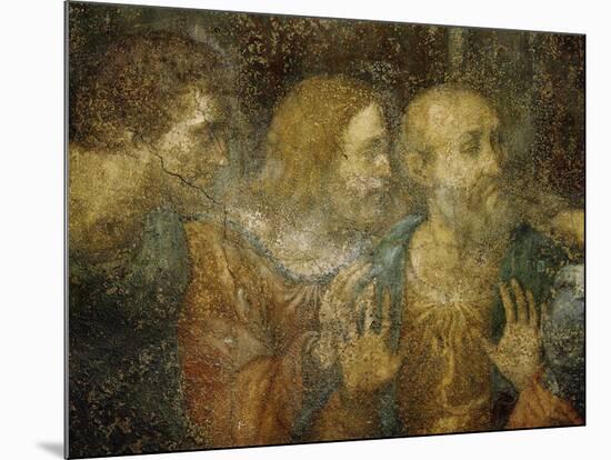 Three Apostles, Detail from Leonardo's Last Supper, 1498-Leonardo da Vinci-Mounted Giclee Print