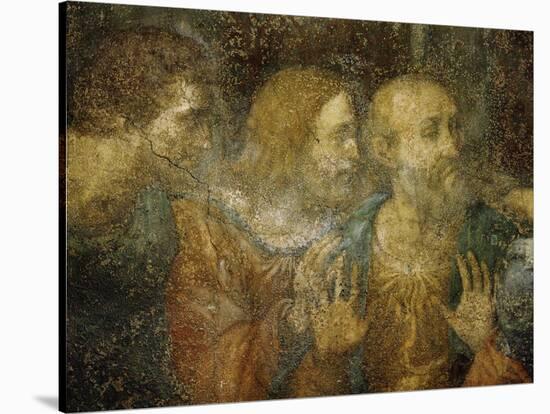 Three Apostles, Detail from Leonardo's Last Supper, 1498-Leonardo da Vinci-Stretched Canvas