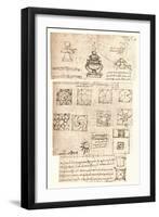 Three architectural drawings, c1472-c1519 (1883)-Leonardo Da Vinci-Framed Giclee Print