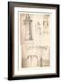 Three architectural drawings, c1472-c1519 (1883)-Leonardo Da Vinci-Framed Giclee Print
