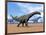 Three Argentinosaurus Dinosaurs Walking in the Desert-null-Framed Art Print