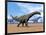 Three Argentinosaurus Dinosaurs Walking in the Desert-null-Framed Art Print