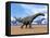 Three Argentinosaurus Dinosaurs Walking in the Desert-null-Framed Stretched Canvas