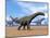 Three Argentinosaurus Dinosaurs Walking in the Desert-null-Mounted Art Print