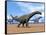 Three Argentinosaurus Dinosaurs Walking in the Desert-null-Framed Stretched Canvas