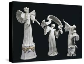 Three Art Nouveau Style Statuettes of Female Figures of Triumph-Agathon Leonard-Stretched Canvas