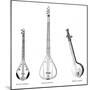 Three Asian Musical Instruments-null-Mounted Art Print