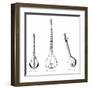 Three Asian Musical Instruments-null-Framed Art Print