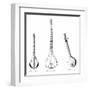 Three Asian Musical Instruments-null-Framed Art Print