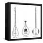 Three Asian Musical Instruments-null-Framed Stretched Canvas