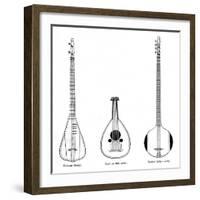 Three Asian Musical Instruments-null-Framed Art Print