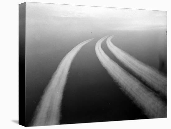 Three B-17 Aircraft from Eight Air Force Leave Vapor Trail in the Sky, England, 1943-David Scherman-Stretched Canvas