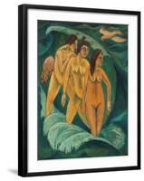 Three Bathers, 1913-Ernst Ludwig Kirchner-Framed Premium Giclee Print