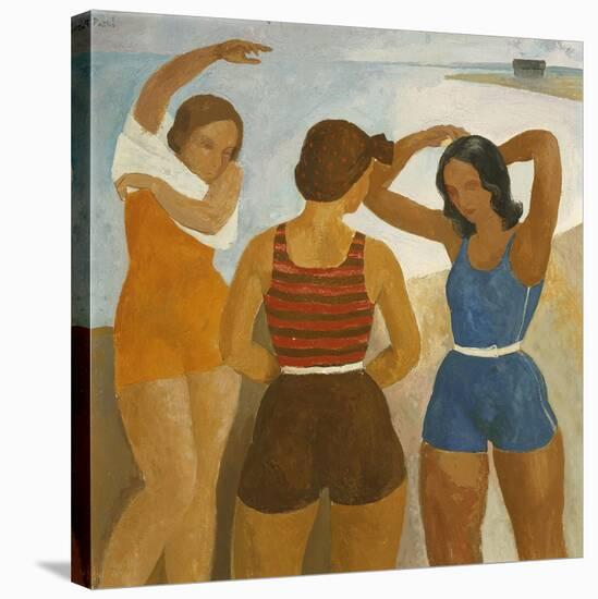 Three Bathers at Lake Balaton-Karoly Patko-Stretched Canvas