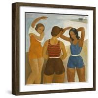 Three Bathers at Lake Balaton-Karoly Patko-Framed Giclee Print