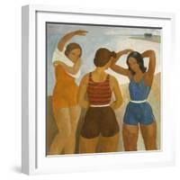 Three Bathers at Lake Balaton-Karoly Patko-Framed Giclee Print