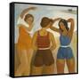 Three Bathers at Lake Balaton-Karoly Patko-Framed Stretched Canvas