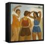 Three Bathers at Lake Balaton-Karoly Patko-Framed Stretched Canvas