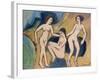 Three Bathers at the Beach, 1913-20-Ernst Ludwig Kirchner-Framed Giclee Print