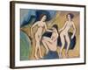 Three Bathers at the Beach, 1913-20-Ernst Ludwig Kirchner-Framed Giclee Print