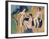 Three Bathers at the Beach, 1913-20-Ernst Ludwig Kirchner-Framed Giclee Print