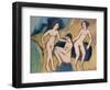 Three Bathers at the Beach, 1913-20-Ernst Ludwig Kirchner-Framed Giclee Print