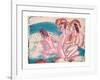 Three Bathers by Stones (Drei Badende an Steinen)-Ernst Ludwig Kirchner-Framed Giclee Print