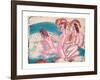 Three Bathers by Stones (Drei Badende an Steinen)-Ernst Ludwig Kirchner-Framed Giclee Print