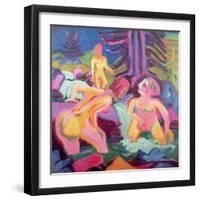Three Bathers in a Stream-Ernst Ludwig Kirchner-Framed Giclee Print