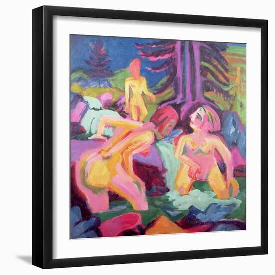 Three Bathers in a Stream-Ernst Ludwig Kirchner-Framed Giclee Print