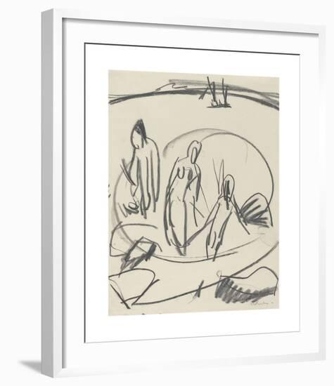 Three Bathers in the Sea-Ernst Ludwig Kirchner-Framed Premium Giclee Print