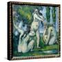 Three Bathers Painting by Paul Cezanne (1839-1906). 1875-1877 Sun. 0,22X0,19 M Paris, Musee D'orsay-Paul Cezanne-Stretched Canvas