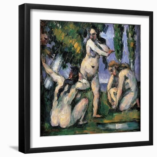 Three Bathers-Paul Cézanne-Framed Giclee Print