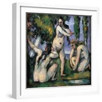 Three Bathers-Paul Cézanne-Framed Giclee Print