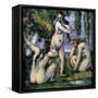 Three Bathers-Paul Cézanne-Framed Stretched Canvas